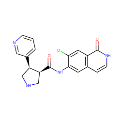 O=C(Nc1cc2cc[nH]c(=O)c2cc1Cl)[C@H]1CNC[C@H]1c1cccnc1 ZINC000049110376