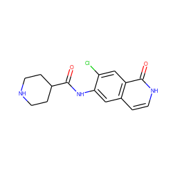 O=C(Nc1cc2cc[nH]c(=O)c2cc1Cl)C1CCNCC1 ZINC000049035088