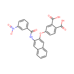 O=C(Nc1cc2ccccc2cc1Oc1ccc(C(=O)O)c(C(=O)O)c1)c1cccc([N+](=O)[O-])c1 ZINC000013587595