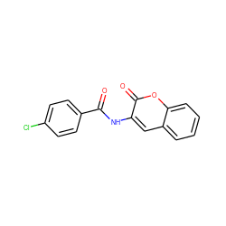 O=C(Nc1cc2ccccc2oc1=O)c1ccc(Cl)cc1 ZINC000000310239