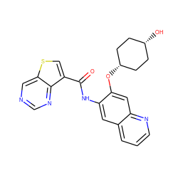 O=C(Nc1cc2cccnc2cc1O[C@H]1CC[C@@H](O)CC1)c1csc2cncnc12 ZINC000113653112