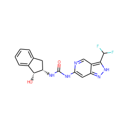 O=C(Nc1cc2n[nH]c(C(F)F)c2cn1)N[C@H]1Cc2ccccc2[C@H]1O ZINC000219767473