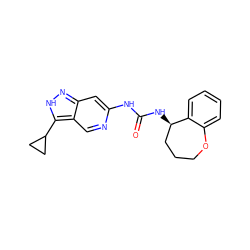 O=C(Nc1cc2n[nH]c(C3CC3)c2cn1)N[C@@H]1CCCOc2ccccc21 ZINC000219759334