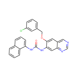 O=C(Nc1cc2ncncc2cc1OCc1cccc(Cl)c1)Nc1cccc2ccccc12 ZINC000473146058