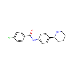 O=C(Nc1ccc([C@@H]2CCCCN2)cc1)c1ccc(Cl)cc1 ZINC000117738381