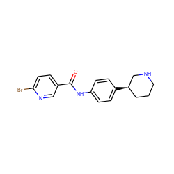 O=C(Nc1ccc([C@@H]2CCCNC2)cc1)c1ccc(Br)nc1 ZINC000117731621