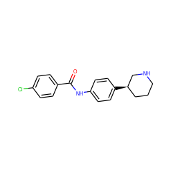 O=C(Nc1ccc([C@@H]2CCCNC2)cc1)c1ccc(Cl)cc1 ZINC000117720460