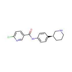 O=C(Nc1ccc([C@@H]2CCCNC2)cc1)c1ccc(Cl)nc1 ZINC000117719901