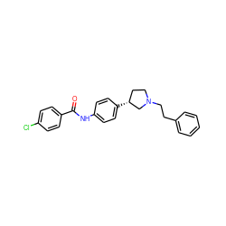 O=C(Nc1ccc([C@@H]2CCN(CCc3ccccc3)C2)cc1)c1ccc(Cl)cc1 ZINC000117801187