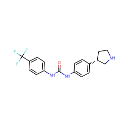 O=C(Nc1ccc([C@@H]2CCNC2)cc1)Nc1ccc(C(F)(F)F)cc1 ZINC000117716363