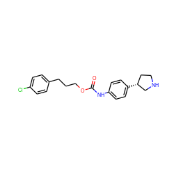 O=C(Nc1ccc([C@@H]2CCNC2)cc1)OCCCc1ccc(Cl)cc1 ZINC000072316889