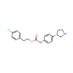 O=C(Nc1ccc([C@@H]2CCNC2)cc1)OCCc1ccc(Cl)cc1 ZINC000117730536