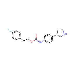 O=C(Nc1ccc([C@@H]2CCNC2)cc1)OCCc1ccc(F)cc1 ZINC000117717840