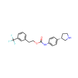 O=C(Nc1ccc([C@@H]2CCNC2)cc1)OCCc1cccc(C(F)(F)F)c1 ZINC000117733482