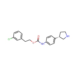 O=C(Nc1ccc([C@@H]2CCNC2)cc1)OCCc1cccc(Cl)c1 ZINC000117735168