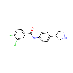 O=C(Nc1ccc([C@@H]2CCNC2)cc1)c1ccc(Cl)c(Cl)c1 ZINC000117718150