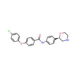 O=C(Nc1ccc([C@@H]2CNCCO2)cc1)c1ccc(Oc2ccc(Cl)cc2)cc1 ZINC000117719969