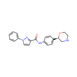 O=C(Nc1ccc([C@@H]2CNCCO2)cc1)c1ccn(-c2ccccc2)n1 ZINC000117719093