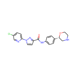 O=C(Nc1ccc([C@H]2CNCCO2)cc1)c1ccn(-c2ccc(Cl)cn2)n1 ZINC000150185658