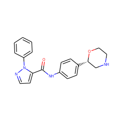 O=C(Nc1ccc([C@H]2CNCCO2)cc1)c1ccnn1-c1ccccc1 ZINC000150255753