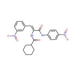 O=C(Nc1ccc([N+](=O)[O-])cc1)/C(=C/c1cccc([N+](=O)[O-])c1)NC(=O)C1CCCCC1 ZINC000008680272