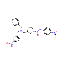 O=C(Nc1ccc([N+](=O)[O-])cc1)N1CC[C@@H](CN(Cc2ccc(Cl)cc2)Cc2ccc([N+](=O)[O-])s2)C1 ZINC000084690823