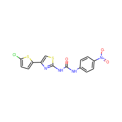 O=C(Nc1ccc([N+](=O)[O-])cc1)Nc1nc(-c2ccc(Cl)s2)cs1 ZINC000004079339