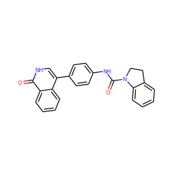 O=C(Nc1ccc(-c2c[nH]c(=O)c3ccccc23)cc1)N1CCc2ccccc21 ZINC000145506751