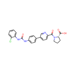 O=C(Nc1ccc(-c2ccc(C(=O)N3CCC[C@H]3C(=O)O)nc2)cc1)Nc1ccccc1Cl ZINC000205064588