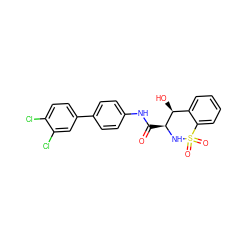 O=C(Nc1ccc(-c2ccc(Cl)c(Cl)c2)cc1)[C@@H]1NS(=O)(=O)c2ccccc2[C@@H]1O ZINC000049032874