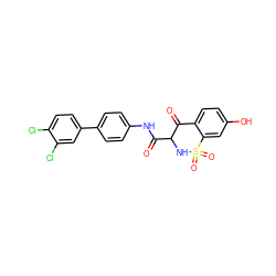 O=C(Nc1ccc(-c2ccc(Cl)c(Cl)c2)cc1)C1NS(=O)(=O)c2cc(O)ccc2C1=O ZINC000101331173