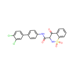 O=C(Nc1ccc(-c2ccc(Cl)c(Cl)c2)cc1)C1NS(=O)(=O)c2ccccc2C1=O ZINC000101331153