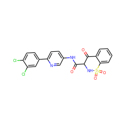 O=C(Nc1ccc(-c2ccc(Cl)c(Cl)c2)nc1)C1NS(=O)(=O)c2ccccc2C1=O ZINC000100100873