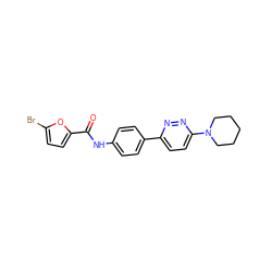 O=C(Nc1ccc(-c2ccc(N3CCCCC3)nn2)cc1)c1ccc(Br)o1 ZINC000010186663