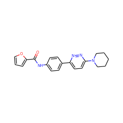 O=C(Nc1ccc(-c2ccc(N3CCCCC3)nn2)cc1)c1ccco1 ZINC000005259465