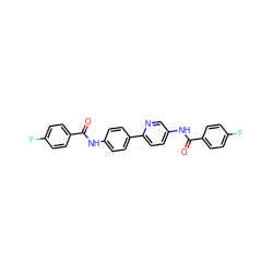 O=C(Nc1ccc(-c2ccc(NC(=O)c3ccc(F)cc3)cn2)cc1)c1ccc(F)cc1 ZINC000169312965