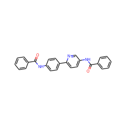 O=C(Nc1ccc(-c2ccc(NC(=O)c3ccccc3)cn2)cc1)c1ccccc1 ZINC000169312964