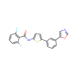 O=C(Nc1ccc(-c2cccc(-c3cnco3)c2)s1)c1c(F)cccc1F ZINC000169704598