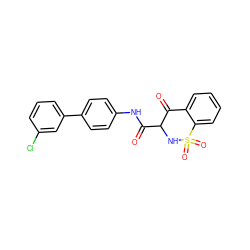 O=C(Nc1ccc(-c2cccc(Cl)c2)cc1)C1NS(=O)(=O)c2ccccc2C1=O ZINC000101331140