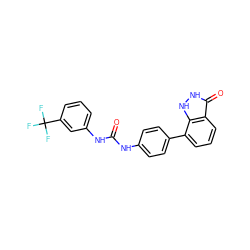 O=C(Nc1ccc(-c2cccc3c(=O)[nH][nH]c23)cc1)Nc1cccc(C(F)(F)F)c1 ZINC000084655119