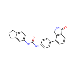 O=C(Nc1ccc(-c2cccc3c2CNC3=O)cc1)Nc1ccc2c(c1)CCC2 ZINC000006717875