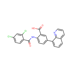 O=C(Nc1ccc(-c2cccc3cccnc23)cc1C(=O)O)c1ccc(Cl)cc1Cl ZINC000012358150