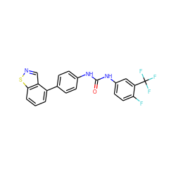 O=C(Nc1ccc(-c2cccc3sncc23)cc1)Nc1ccc(F)c(C(F)(F)F)c1 ZINC000063298243