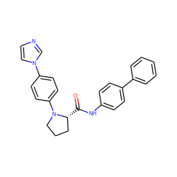 O=C(Nc1ccc(-c2ccccc2)cc1)[C@@H]1CCCN1c1ccc(-n2ccnc2)cc1 ZINC001772626801