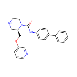 O=C(Nc1ccc(-c2ccccc2)cc1)N1CCNC[C@@H]1COc1cccnc1 ZINC000114578055