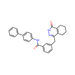 O=C(Nc1ccc(-c2ccccc2)cc1)c1cccc(Cc2n[nH]c(=O)c3c2CCCC3)c1 ZINC000169196752