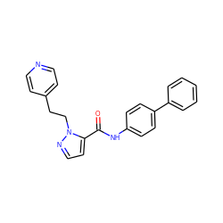 O=C(Nc1ccc(-c2ccccc2)cc1)c1ccnn1CCc1ccncc1 ZINC000028822050