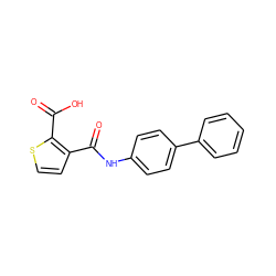 O=C(Nc1ccc(-c2ccccc2)cc1)c1ccsc1C(=O)O ZINC000014960648