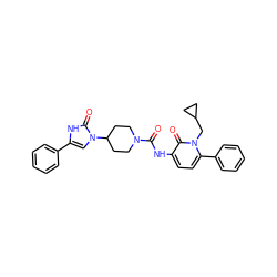 O=C(Nc1ccc(-c2ccccc2)n(CC2CC2)c1=O)N1CCC(n2cc(-c3ccccc3)[nH]c2=O)CC1 ZINC000029128942