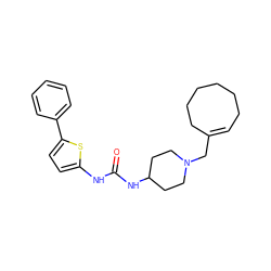 O=C(Nc1ccc(-c2ccccc2)s1)NC1CCN(CC2=CCCCCCC2)CC1 ZINC000028708522